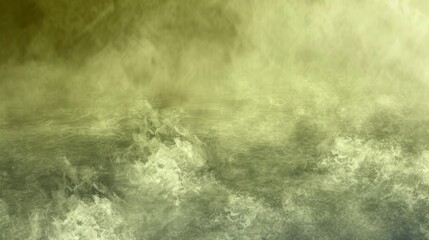 An abstract depiction of foggy water with swirling waves and a muted color palette.
