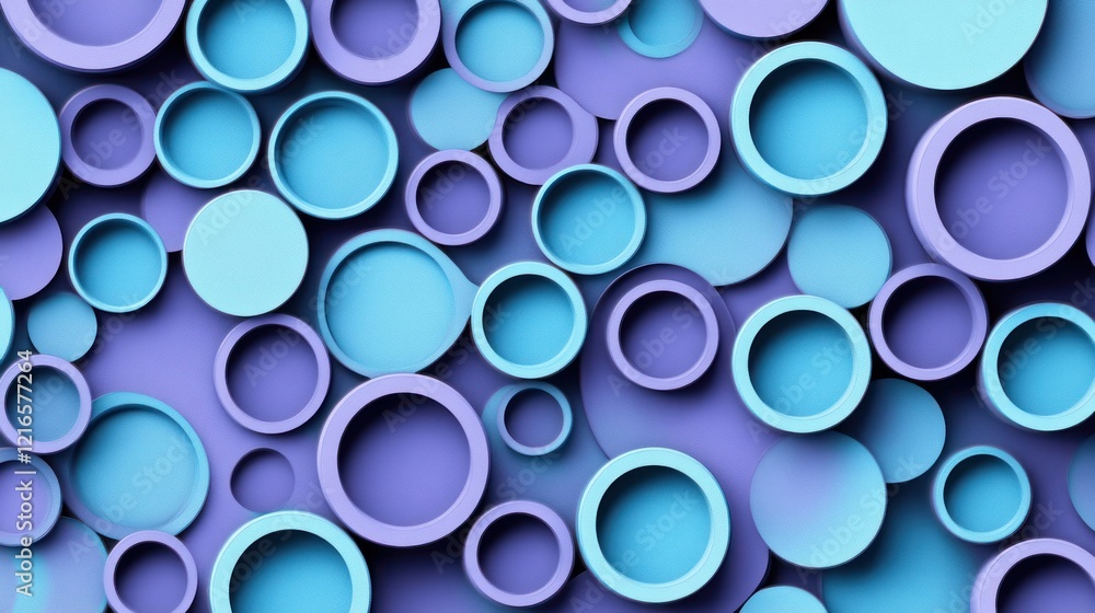 Poster abstract blue purple circles overlapping pattern design background