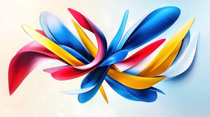 Fototapeta premium Abstract Colorful Swirls, Dynamic Design - Abstract art