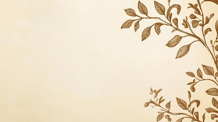 Elegant Brown Botanical Design on Beige Background