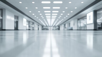 Fototapeta premium Clean and Bright Interior of a Modern Hospital with Polished Floors and Well-Lit Environment for Health Care and Medical Facilities
