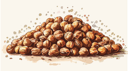 elegant illustration of chickpeas seeds on white background