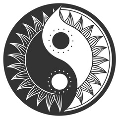 Modern Interpretation Of A Yin Yang Symbol High Quality Editable Vector Design and illustration