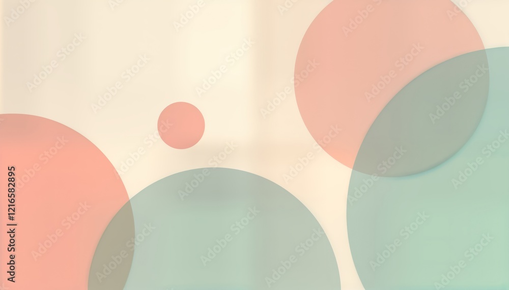 Aufkleber abstract pattern of overlapping circles in soft pastel colors. seamless design. minimalist, geometri
