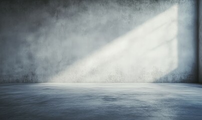 High-contrast shot of a large empty white plastered wall with dramatic shadows and highlights, moody atmosphere, intense mood, cinematic effect