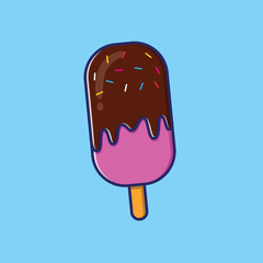 Ice Cream Chocolate Dessert Food Sweet Treats Vector Illustration Cartoon