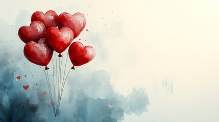 Charming invitation card for Love and Laughter Bash Cupids Carnival and Be My Valentine Bash featuring playful heart shaped balloons and a blank bordered space for writing personalized messages