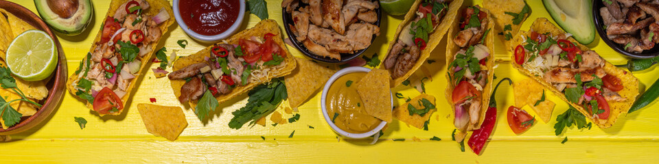 Taco, nachos mexican street food