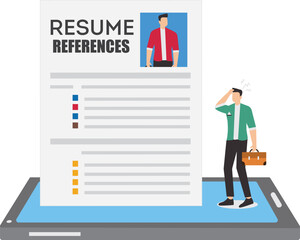Professional resume references, learn from experienced people, working experience or recommendation for candidate, skill guarantee, businessman with reference people and work experience document