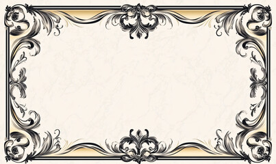 vintage frame with floral ornament, empty space in the center for text and design