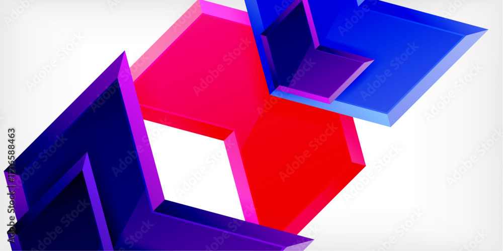 Poster vector 3d arrow techno design template