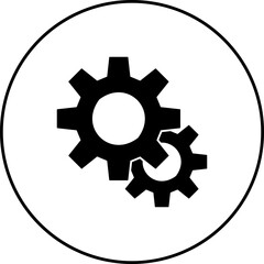 Simple vector icon. Flat illustration on a theme settings, gears