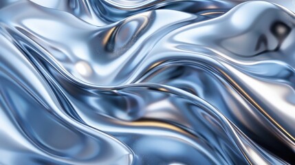Shiny Liquid Metal 3D Form for Modern Design Applications