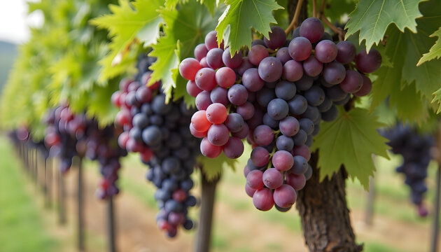 racimo de uvas en el vi&ntilde;edo