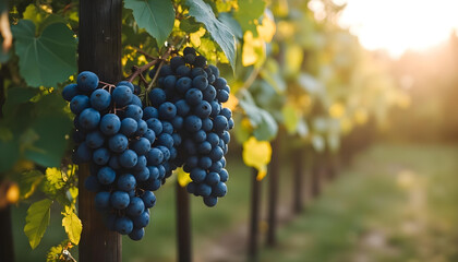 racimo de uvas en el vi&ntilde;edo