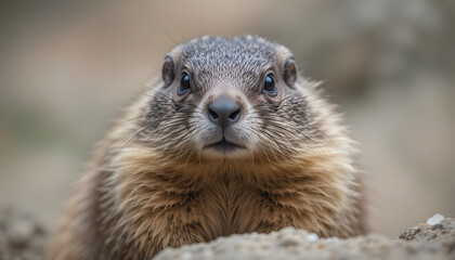Fototapeta premium ground hog marmot day portrait.