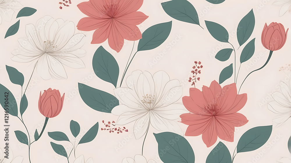 Poster close up of choosing flowers for a soft and romantic patterns background design.