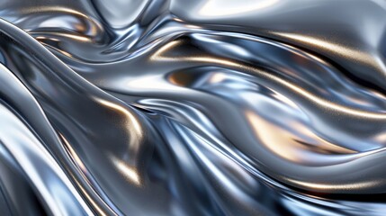 Naklejka premium 3D Shiny Liquid Metal Form for Modern Design and Technology Projects