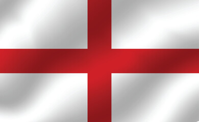 Obraz premium Flag of England. Waving flag of England. Vector illustration. 