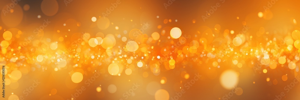 Poster abstract blurry background of orange and yellow bokeh lights with soft focus effect for creative use