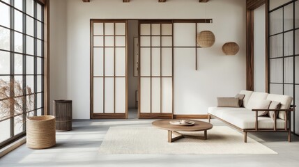 Minimalist Living Room with Japanese Design Elements