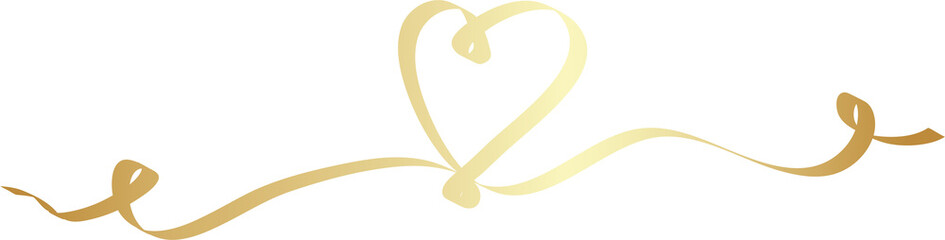 Gold heart ribbons, love, valentine, romantic