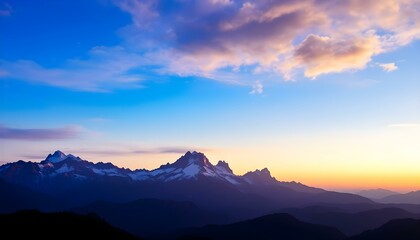 Mountain landscape at sunset