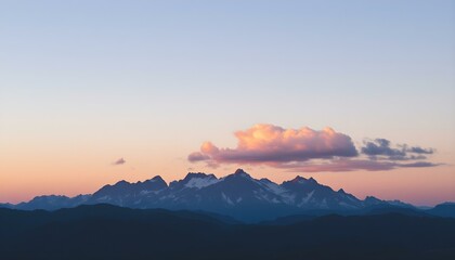 Obraz premium Mountain landscape at sunset
