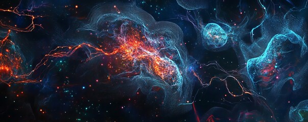 A sleek, futuristic digital background ideal for showcasing technology-driven concepts like AI, neural networks, data transfer, cybersecurity, and digital storage. The design features dynamic lines, g