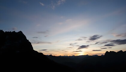 Obraz premium Mountain landscape at sunset