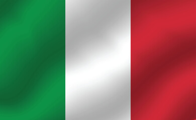 Flag of Italy. Waving flag of Italy. Vector illustration. 