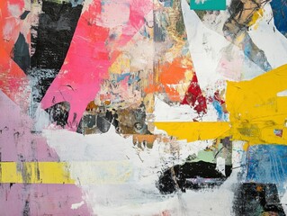 Fototapeta premium Vibrant Abstract Art Composition with Bold Colors and Textures