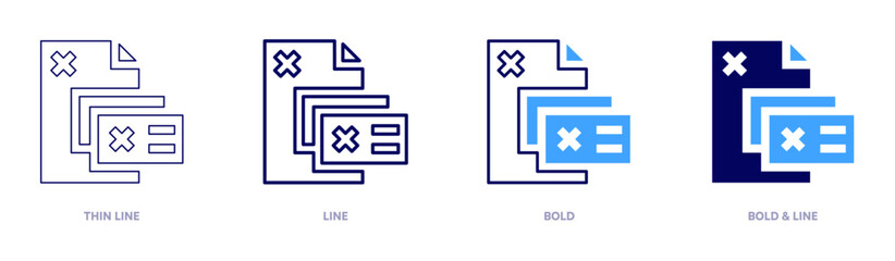 Branding icon in 4 different styles. Thin Line, Line, Bold, and Bold Line. Duotone style. Editable stroke