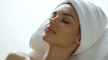 Fototapeta premium Relaxation and wellness spa treatment indoor setting portrait calm environment close-up view self-care concept