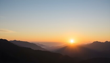 Fototapeta premium Mountain landscape at sunset