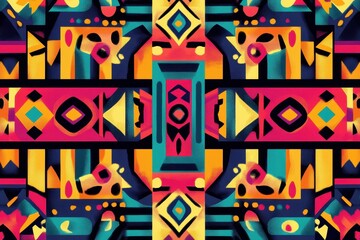 Vibrant Geometric Abstract Pattern Design Artwork