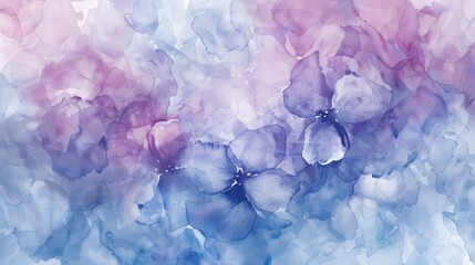 Obraz premium Cluster of Forget-Me-Nots With Watercolor Texture Blending Into a Dreamy Background of Soft Hues