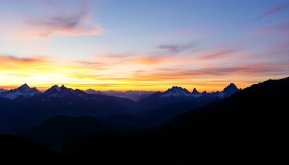 Fototapeta premium Mountain landscape at sunset
