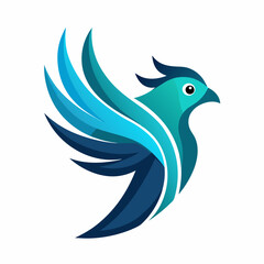 Abstract Minimalist Flying Bird Logo Design