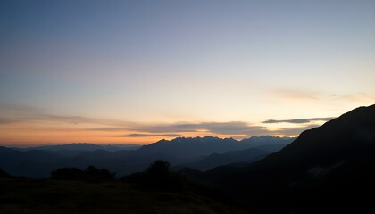 Fototapeta premium Mountain landscape at sunset