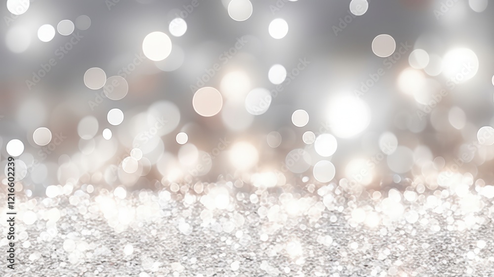 Aufkleber sparkling silver bokeh lights create an abstract background for elegant design projects and artistic