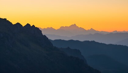 Fototapeta premium Mountain landscape at sunset