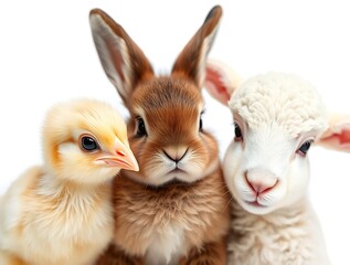 Adorable Baby Animals Chick Rabbit Lamb Easter
