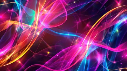Obraz premium A vibrant abstract design featuring colorful light trails and glowing effects.