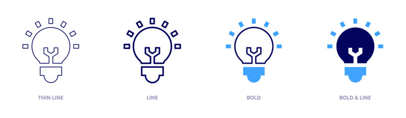 Marketing innovations icon in 4 different styles. Thin Line, Line, Bold, and Bold Line. Duotone style. Editable stroke