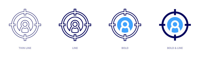 Marketing leaders icon in 4 different styles. Thin Line, Line, Bold, and Bold Line. Duotone style. Editable stroke