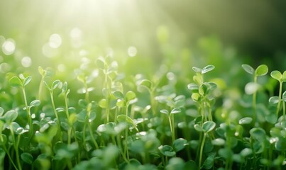 micro greens farm extremely closeup. organic healthy food for wellbeing