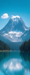 Majestic Mountain, Serene Lake: A Tranquil Landscape
