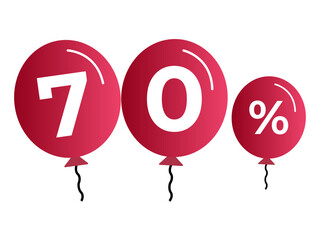 Icon balloons 70% on white background
3d balloons with percentage discounts, promotions, sale