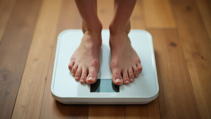 bare feet standing on the scales